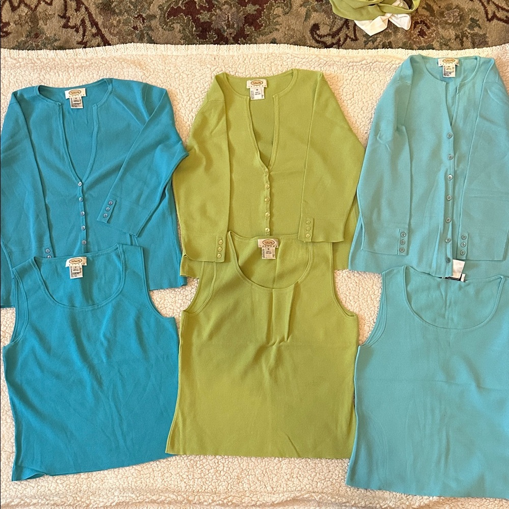 Lot of 3 Talbots Cardigan Sets Button-Up Top